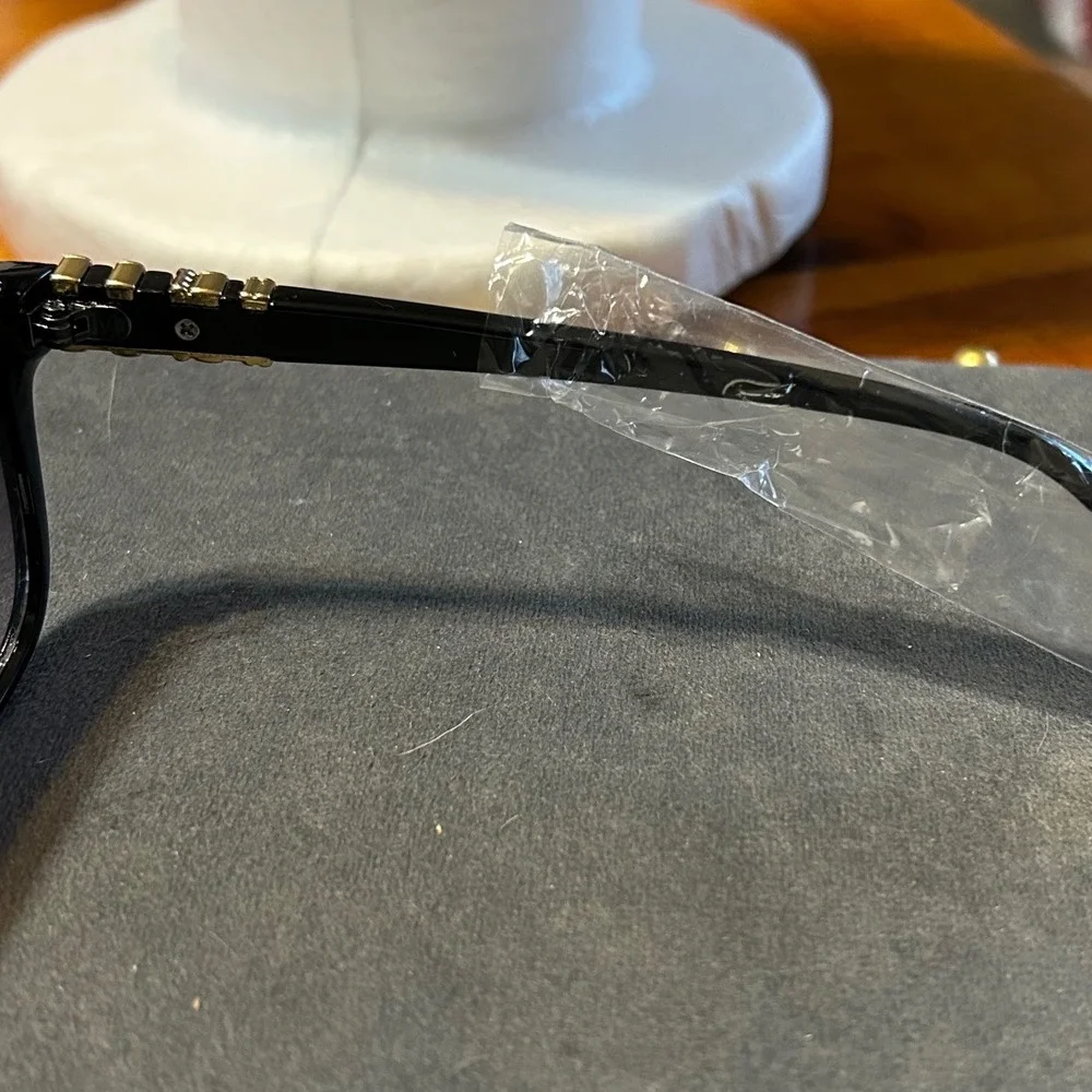 Foster Grant MaxBlock Sunglasses‎ Black Gold Crystal Detail 44990FGX001 FWG NWT